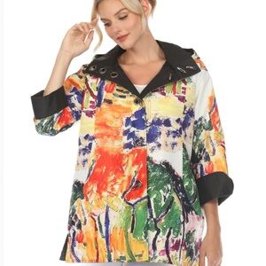 *NWT* Reversible Raincoat Artist-Inspired with Removable Hood from O Opera